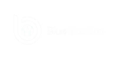 Blue Bastion White Logo